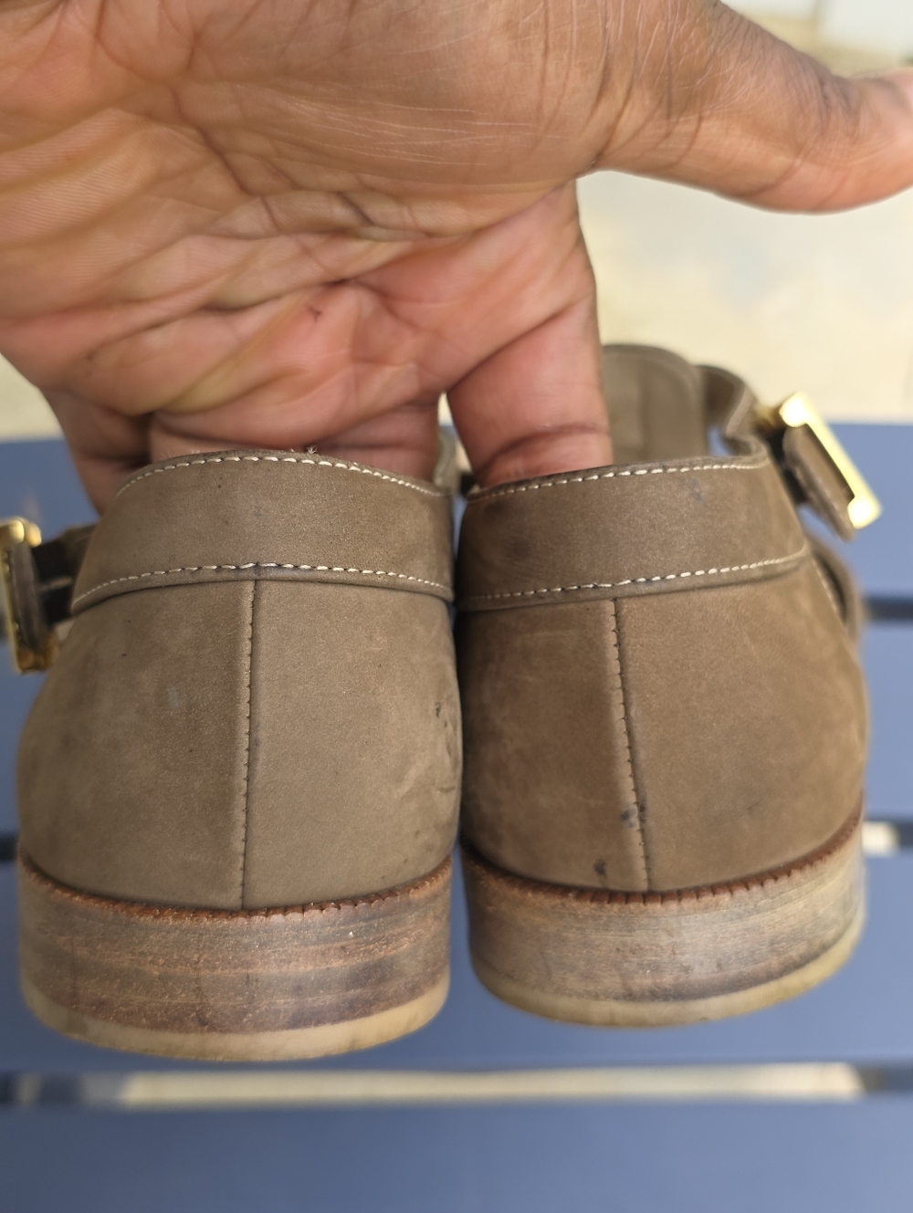 Salvatore Ferragamo Brown Suede Mary Jane Flats 8.5 AAAA Italy Buckle Comfort - Picture 6 of 13